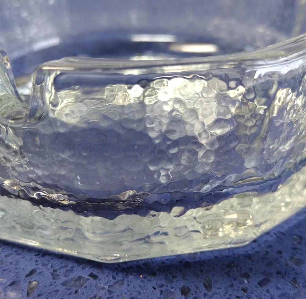 60s Ashtray Scandinavian Iceberg Textured Clear Glass